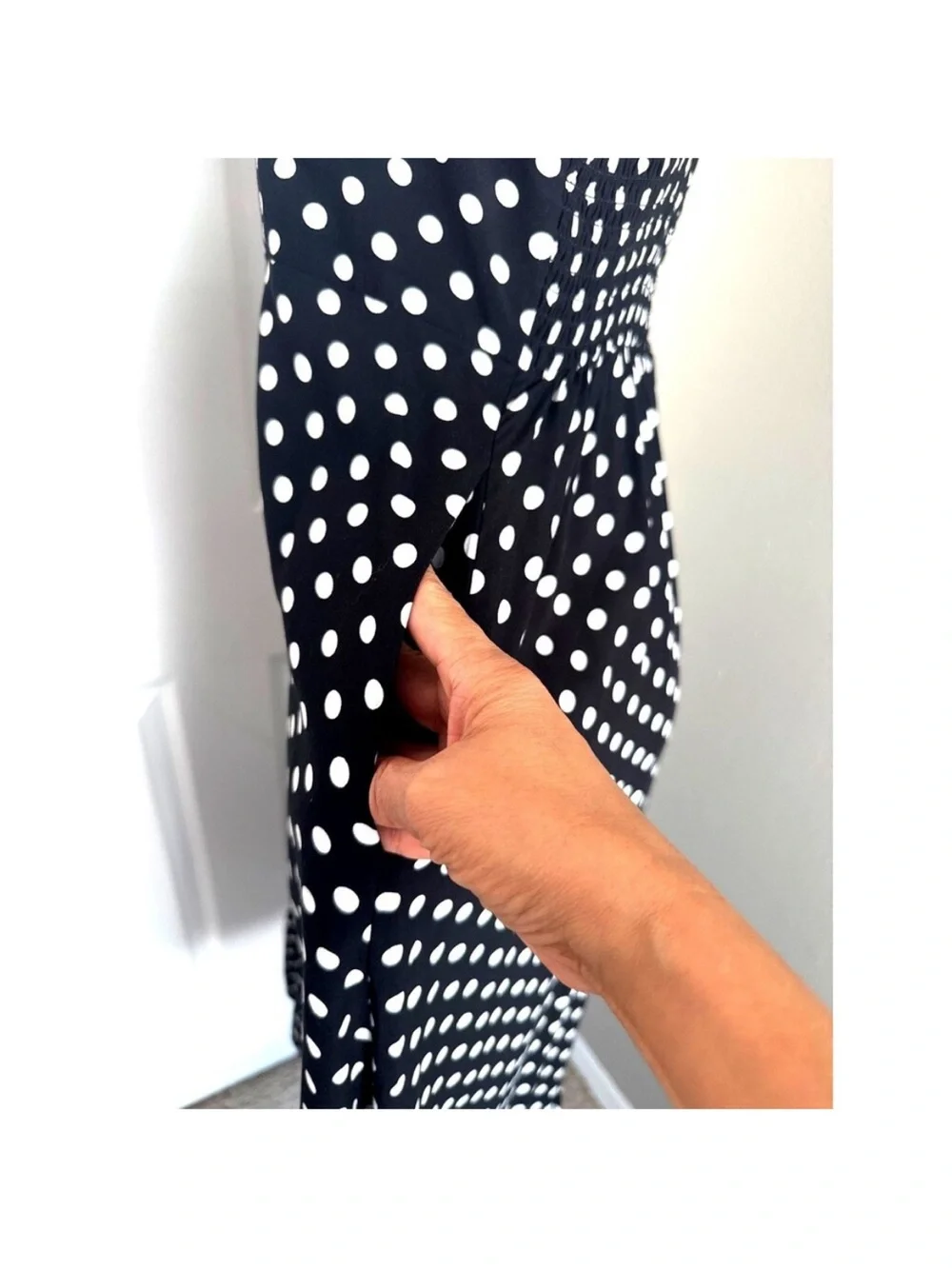 kate spade black and White Polka Dot Ruffled Strap Maxi Dress